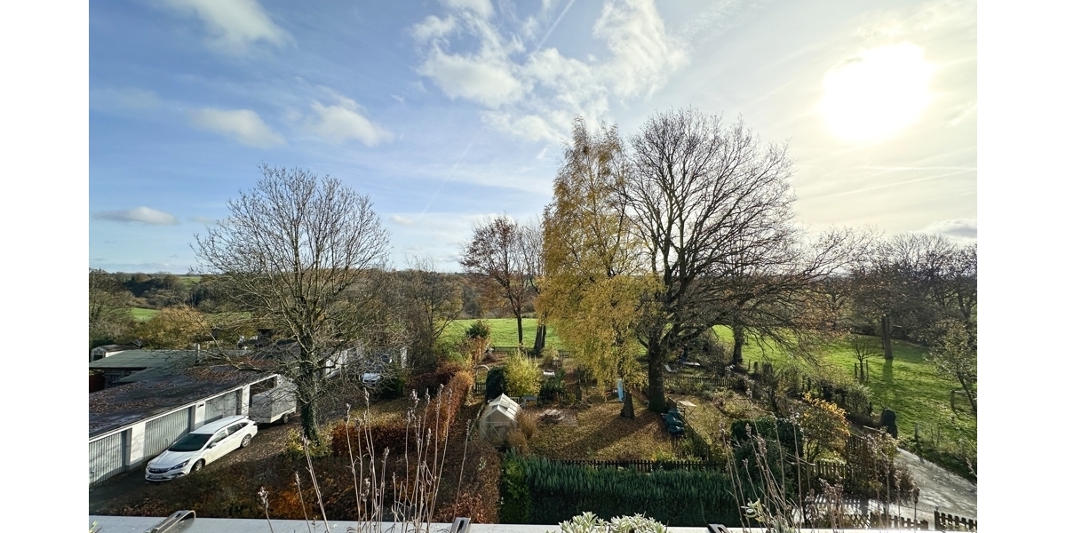Aussicht Balkon in den Garten